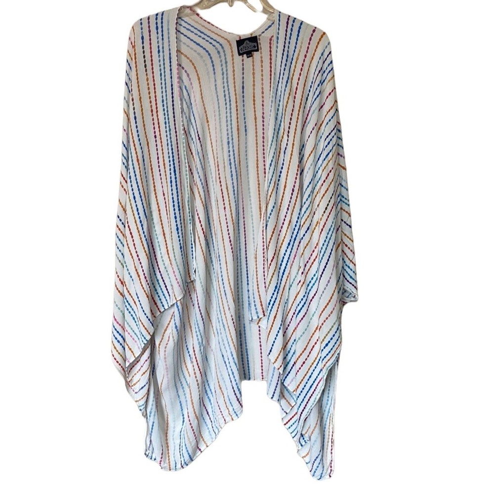 Angie Open Front Rainbow Colors Kimono OSFM
